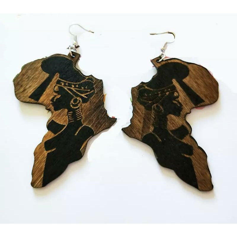African Queen wooden earrings