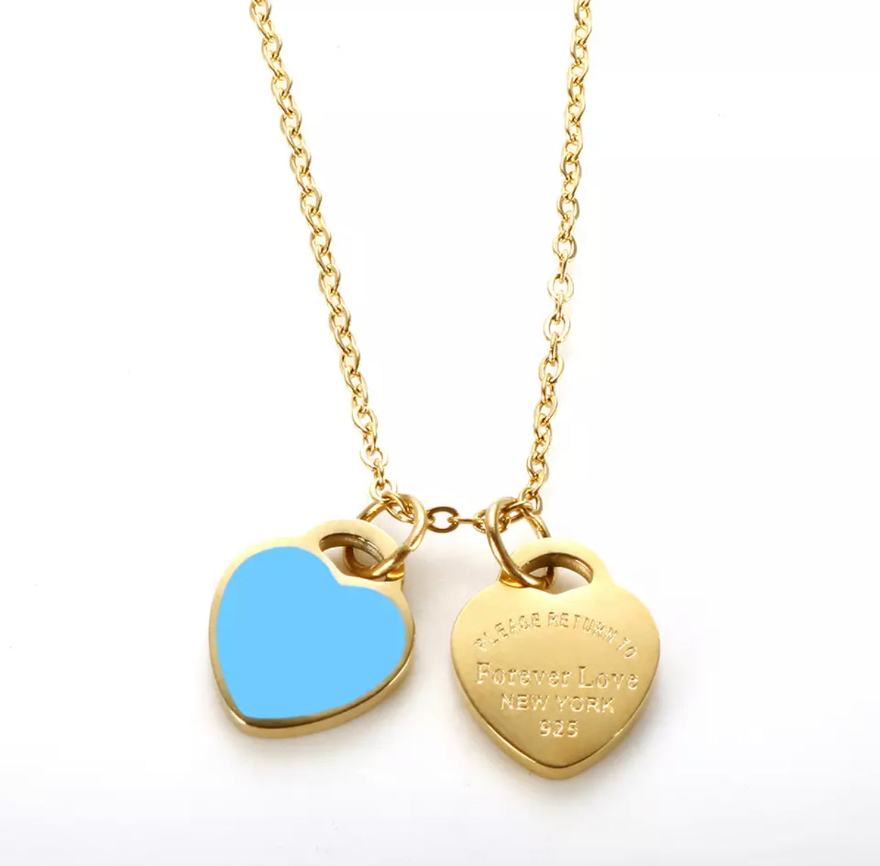 Dbl Heart Charm Necklace