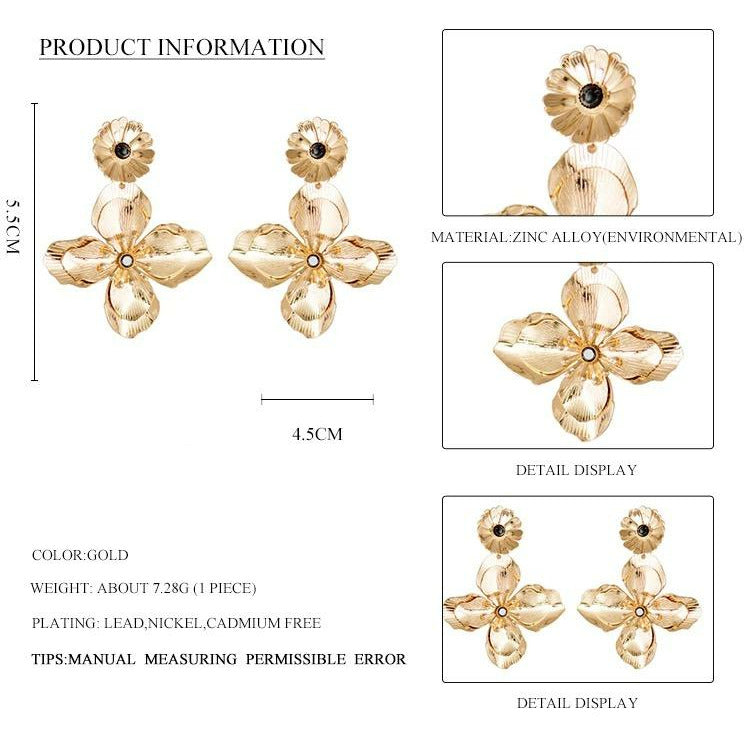 Tammi Double Flower Drop Earrings