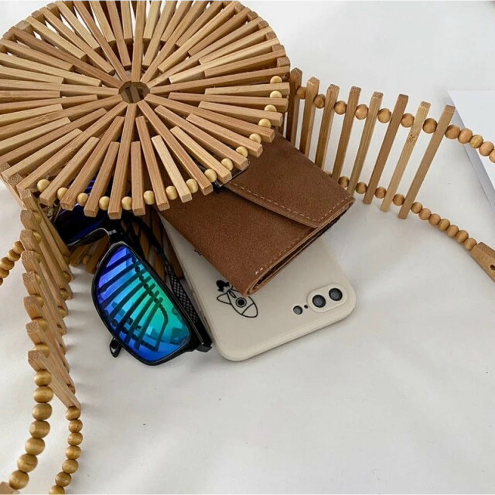 Kaia Round Rattan Bag