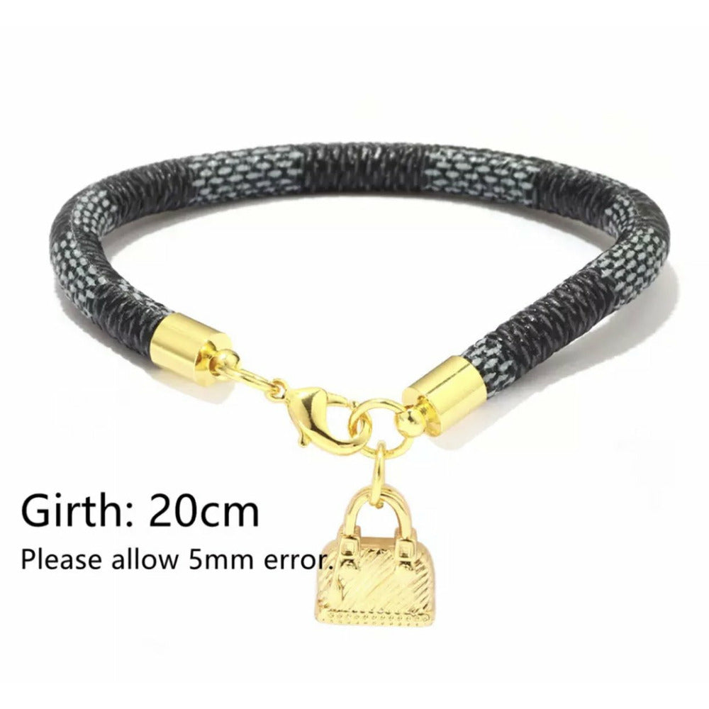 Bag Charm Snake Leather Bracelet