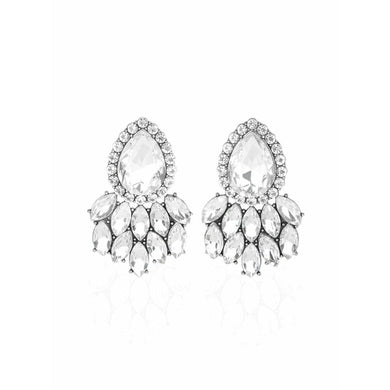 Bold & Beautiful Silver Rhinestone Earrings