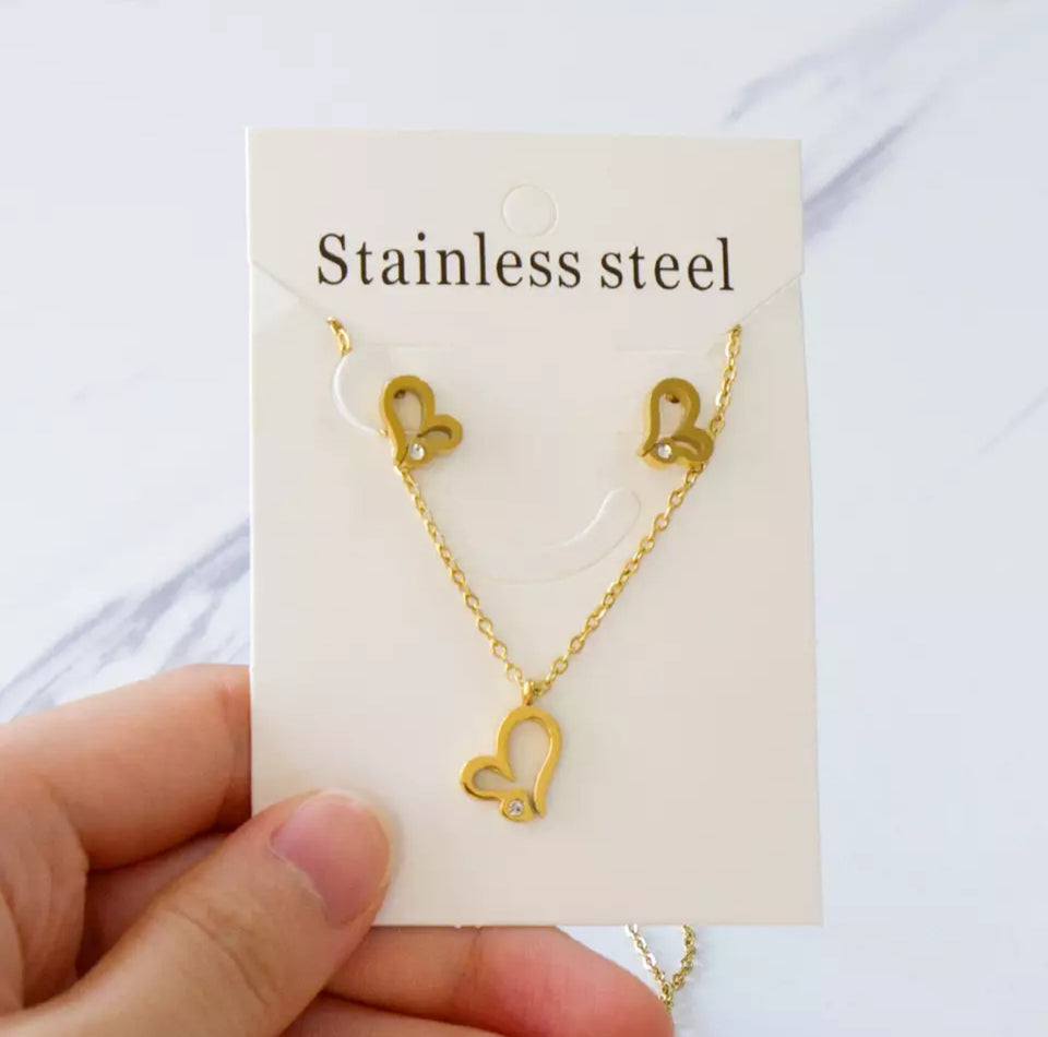 Butterfly Necklace & Earring Set