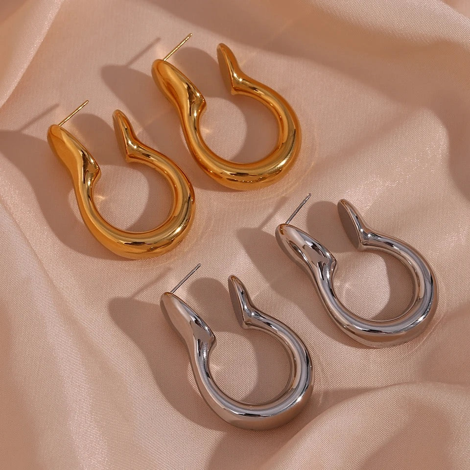 Statement Hoop Earrings - Gold or Silver (lightweight)