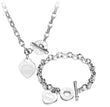 Guardian Motivational Heart Tag Charm Necklace & Bracelet Set