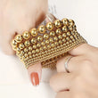 Stainless Steel Beaded Bracelet - Gold / Silver