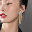 Rhinestone Tassel Chain Earrings