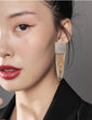 Rhinestone Tassel Chain Earrings