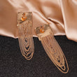 Mila Rhinestone Tassel Chain Earrings