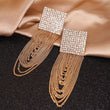 Mila Rhinestone Tassel Chain Earrings
