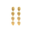 Vintage Etched Oval Drop Gold Earrings