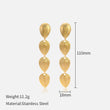 Vintage Etched Oval Drop Gold Earrings
