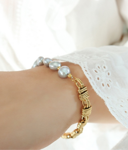 Golden Tide Pearl Bracelet
