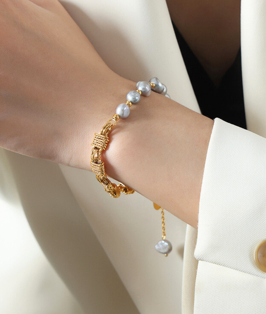 Golden Tide Pearl Bracelet
