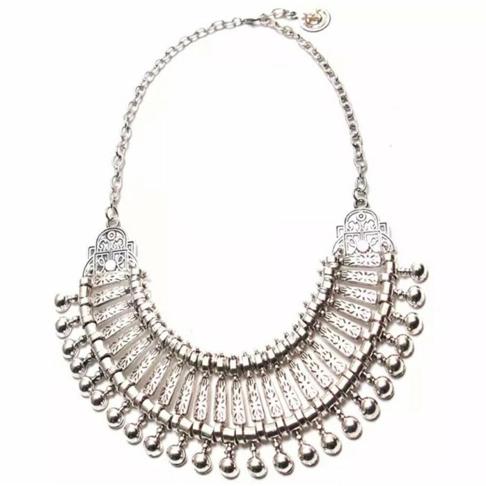 Bohemian Chic style, vintage Statement Collar coin necklace