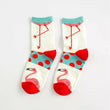 flamingo graphic crew socks