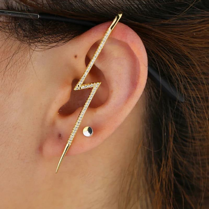 Shimmering Ear Climber Earrings - Gold or Silver 