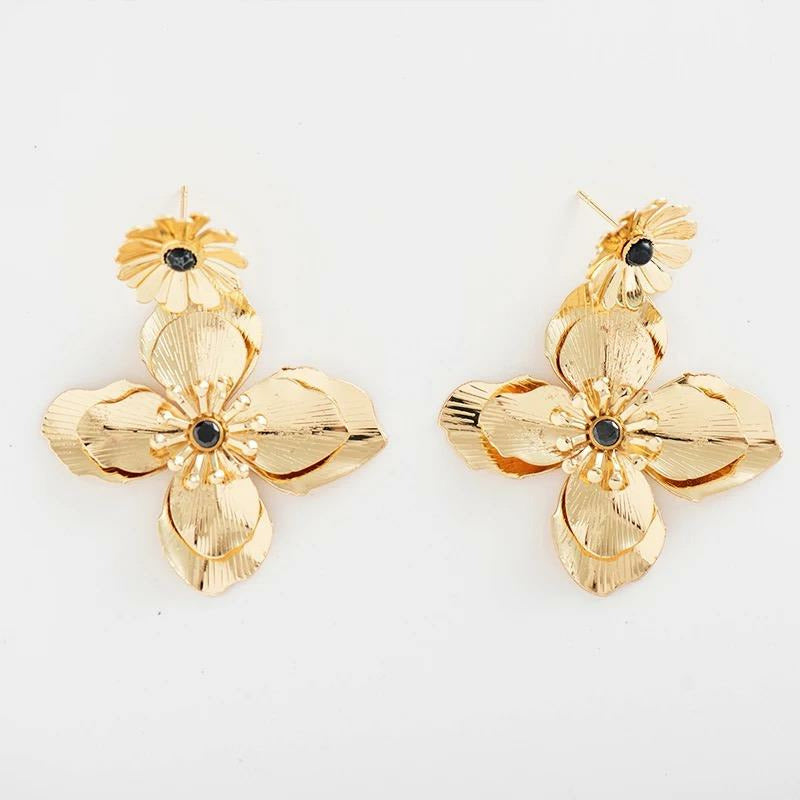 Tammi Double Flower Drop Earrings