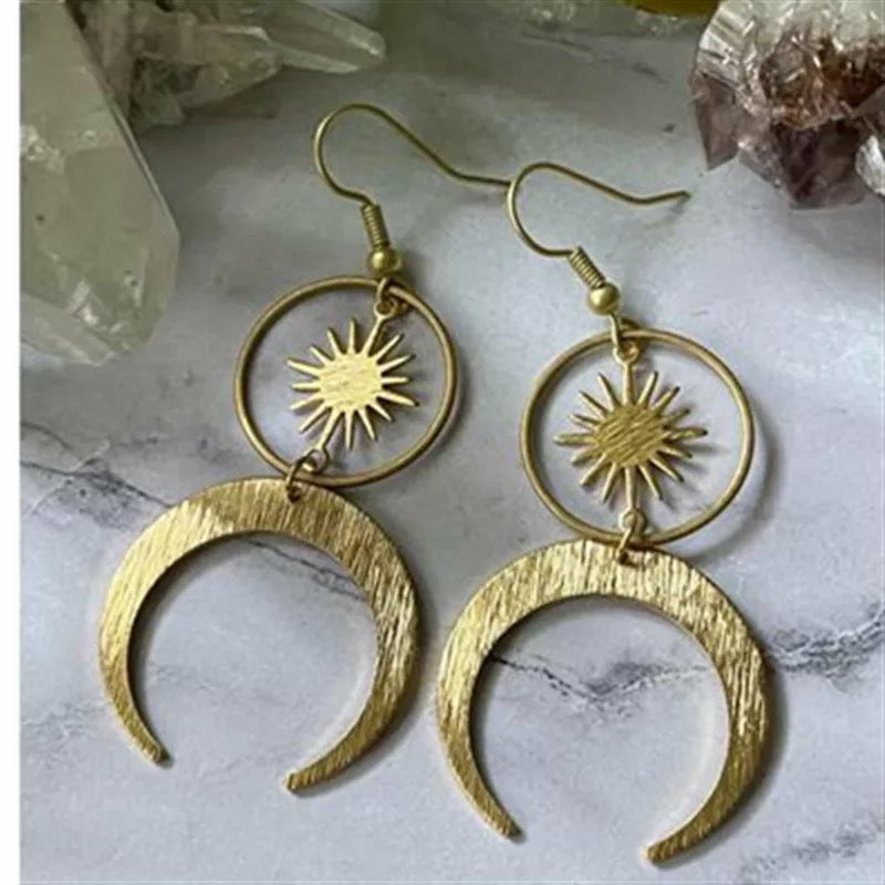 Sunburst Moon Earrings