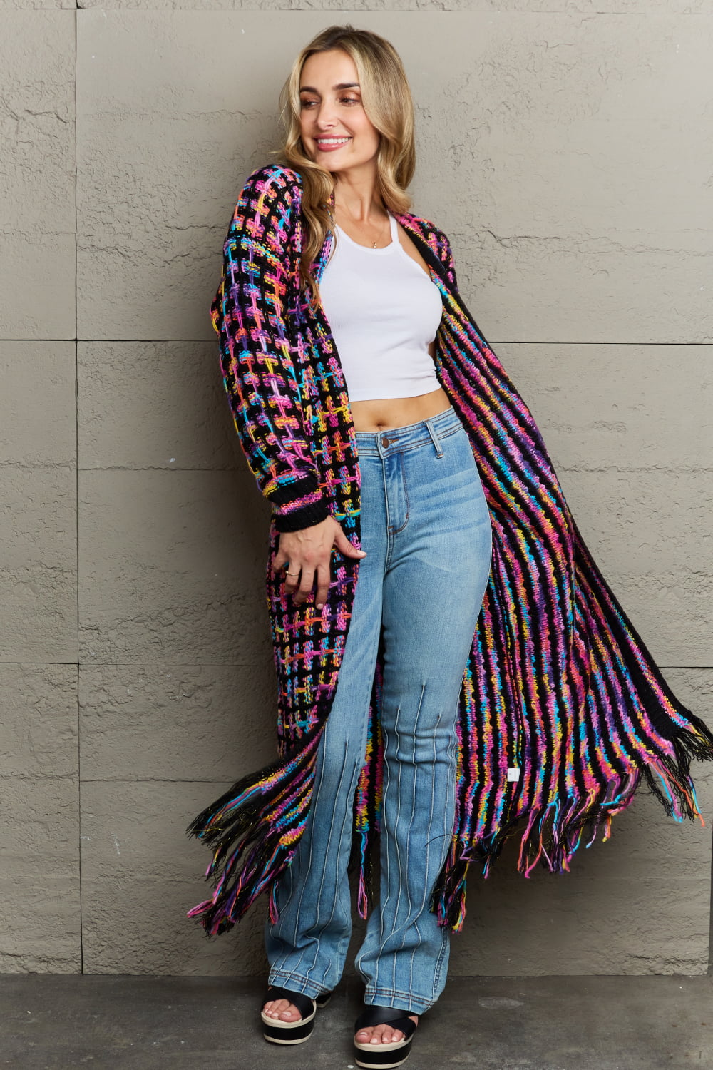 Gypsy Multicolored Fringe Cardigan