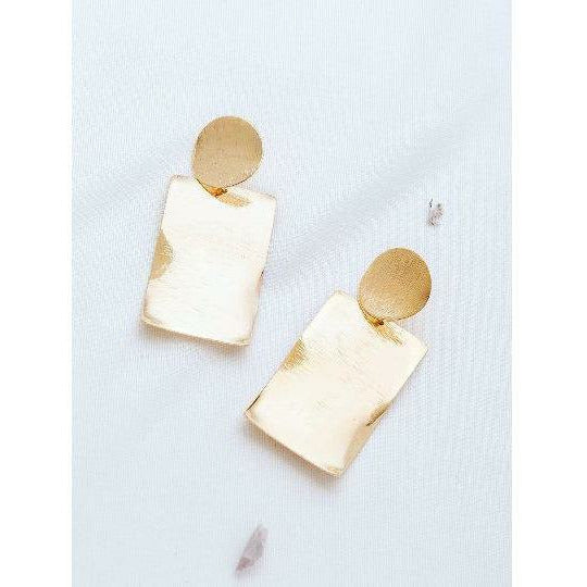 Geo Drop Earrings - Gold - Sophistycats Jewelry