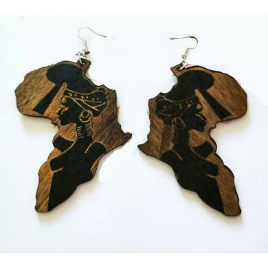 African Queen wooden earrings 