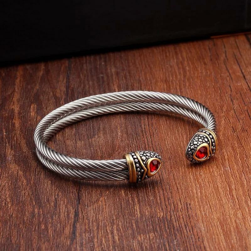 Bea Red - Cable Wire Cuff Bracelet