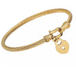 Stainless steel gold bangle bracelet with heart locket 