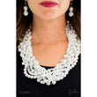 Statement pearl necklace and earring set