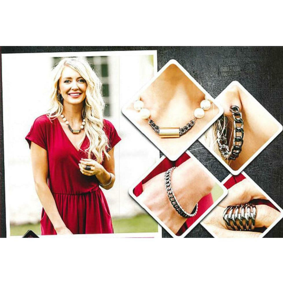 Attitude - Necklace, Earrings, Bracelet &amp; Ring Set - Sophistycats Jewelry