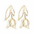 Rose Statement Drop Gold Earrings