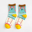 flamingo graphic crew socks