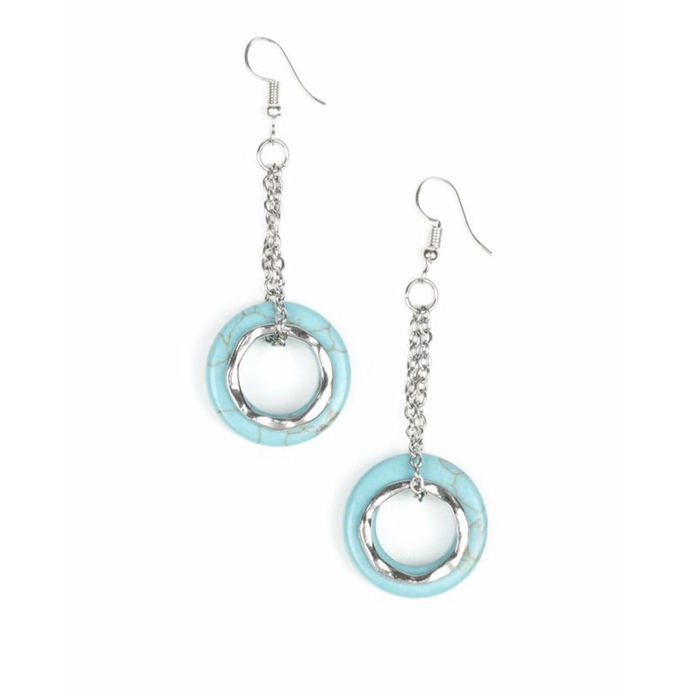 Turquoise ring Drop Silver Earrings