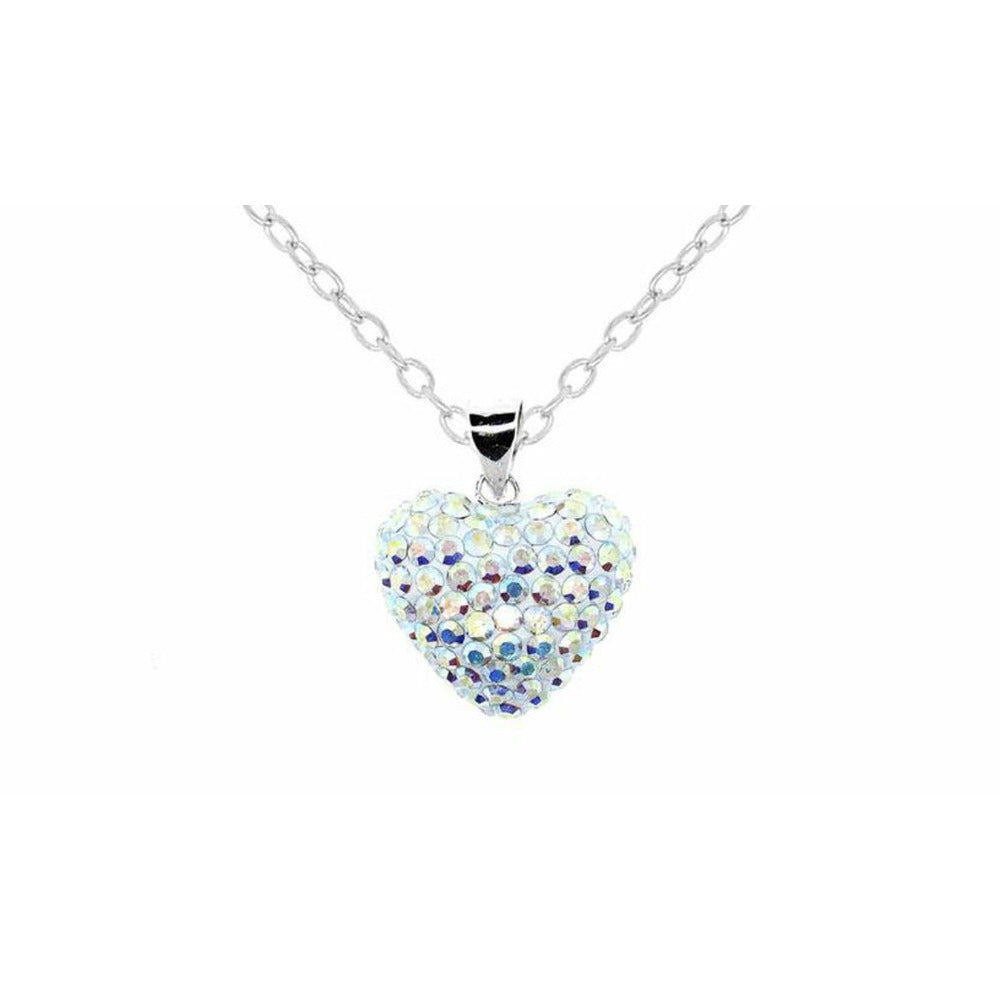 Swavorski crystal elements heart pendant necklace - sterling silver chain