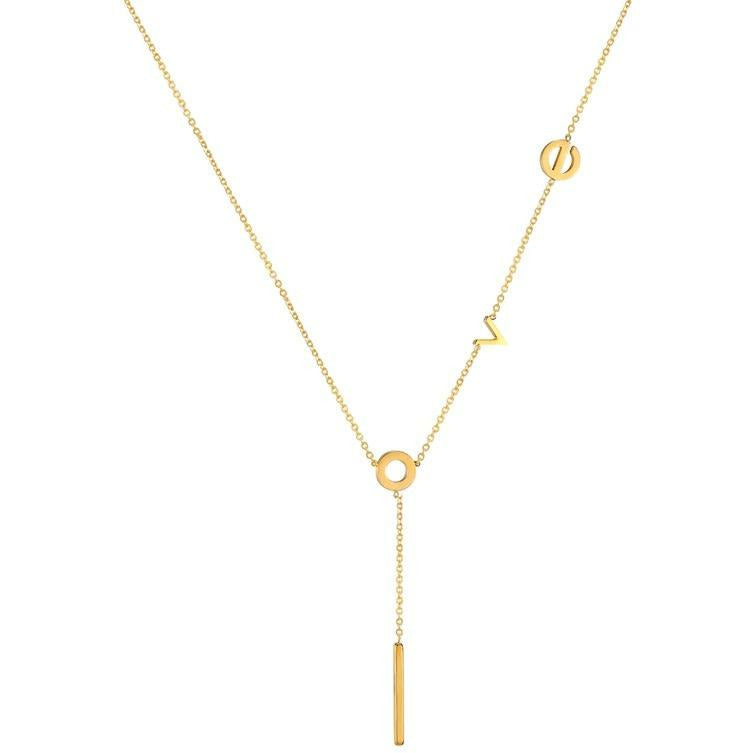 LOVE lariat necklace - designer inspired