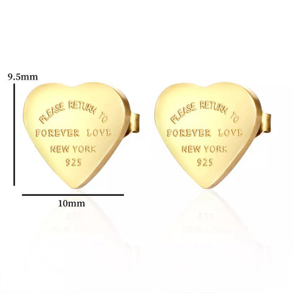 Please Return to Forever Love Heart Tag Earrings