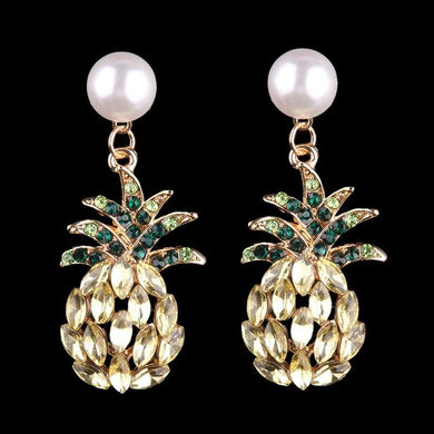 Pineapple faux pearl drop earrings 