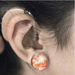 Halloween Stud Earrings - Stainless Steel ( candy corn, pumpkin, witch, ghost, fall leaves, haunted house)