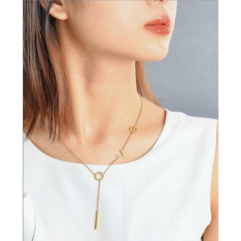 LOVE lariat necklace - designer inspired