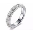 Women Stainless Steel Eternity Ring CZ Cubic Zirconia Circle Round