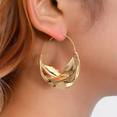 Flower Basket Hoop Earrings - Silver / Gold