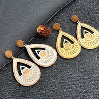 Folk Style Wooden Earrings - Sophistycats Jewelry