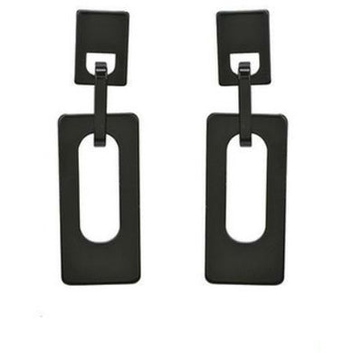 Black geometric acrylic statement earrings 
