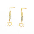 Gold link stainless steel drop earrings 