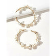Summer Earrings - Earthy Stone Large Gold Hoop Earrings