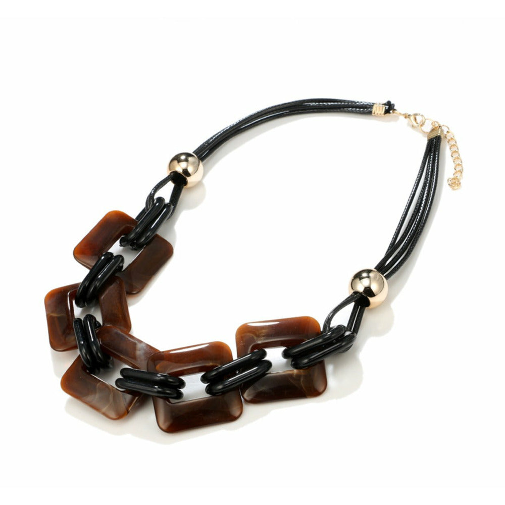 Power Acrylic Leather Chord Choker Necklace