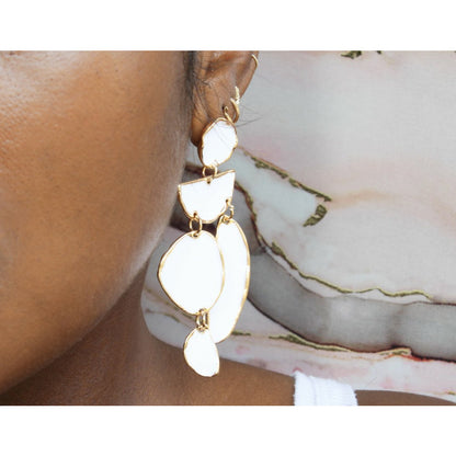 Noonday White & Gold Statement Earrings