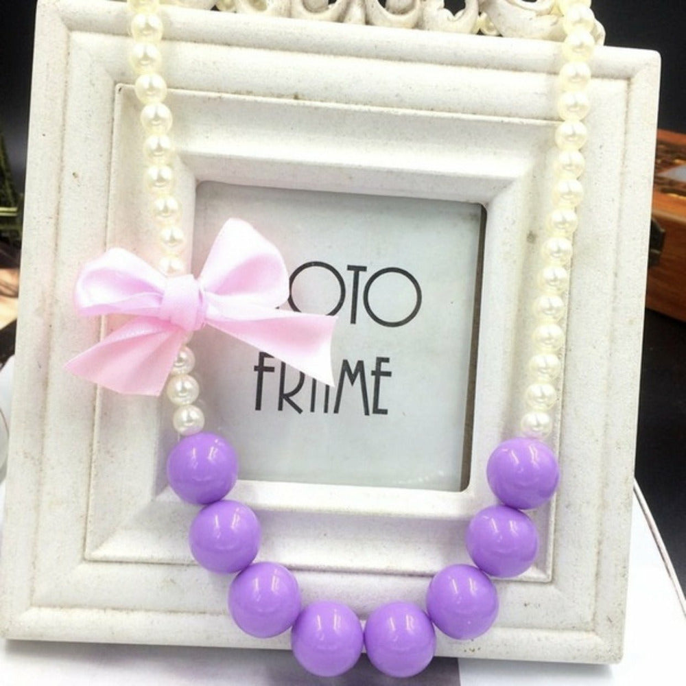 Girl or doll dress up Purple pearl necklace
