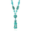 Penelope Turquoise Beaded Long Tassel Necklace 