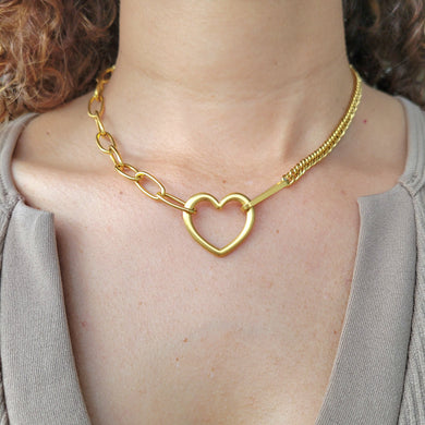 Gold Open Heart Necklace
